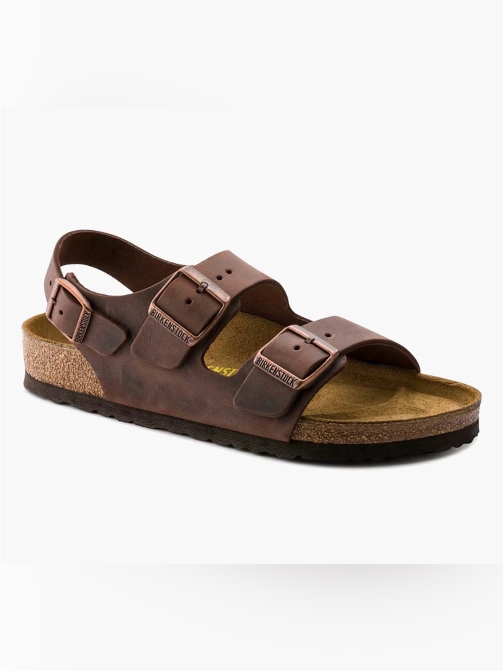 Birkenstock men’s Milano brown leather sandals 43